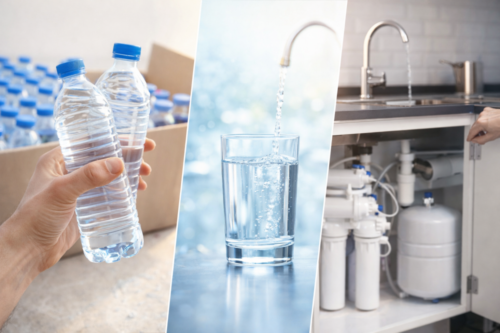 Acqua in bottiglia o depuratore — la qualità dell’acqua è il vero confronto